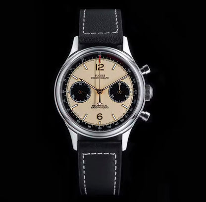 SUGESS 38mm Panda Chrono Heritage Mechanical Watch Hand Winding