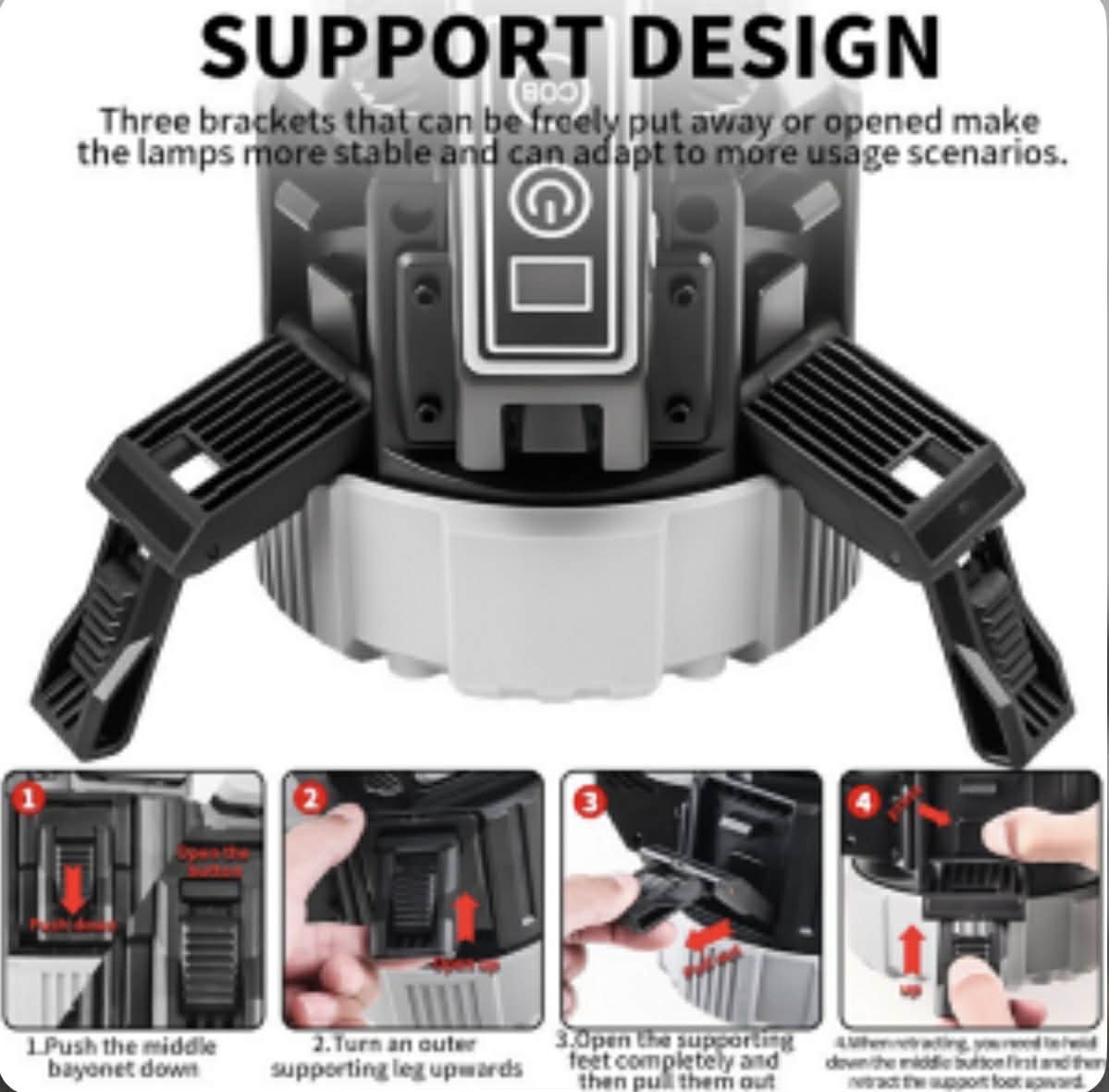 Dual-Light Pro Hand Lantern 3*LED+2*COB Telescopic Floodlights