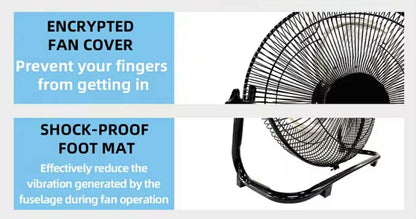 12” Portable Solar Rechargeable Fan W/Solar Panel & AC Charger