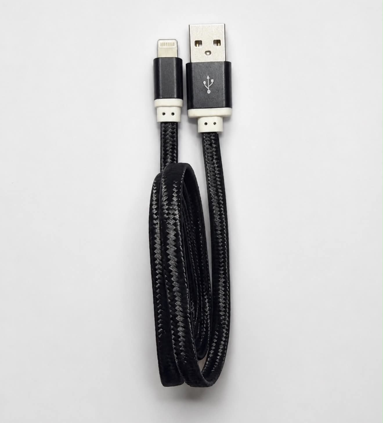 USB A to Lightning Flat Nylon Woven Charging Cable