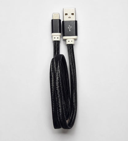 USB A to Lightning Flat Nylon Woven Charging Cable