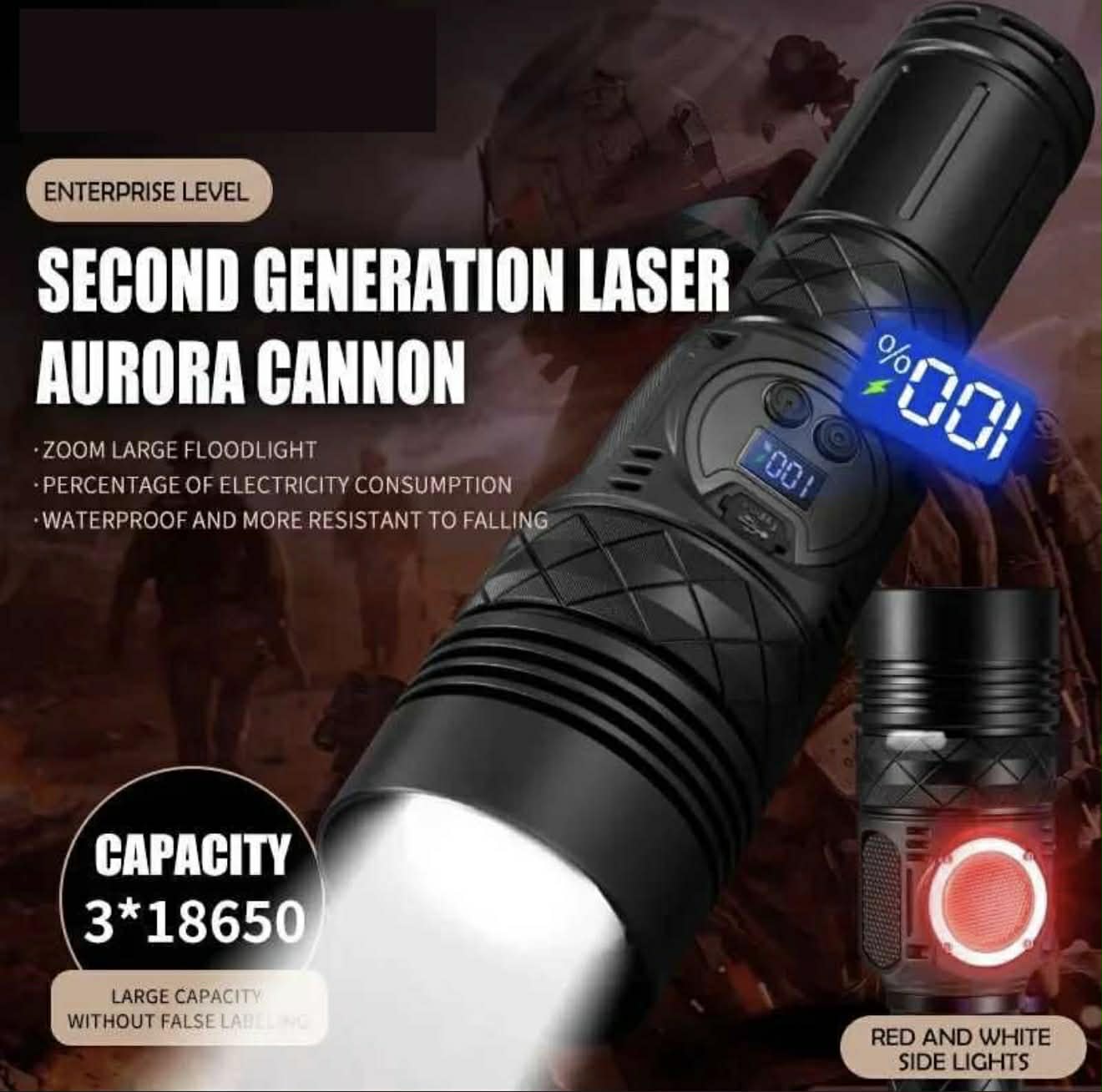 Aurora Cannon Flashlight W/Digital Display | W5254B