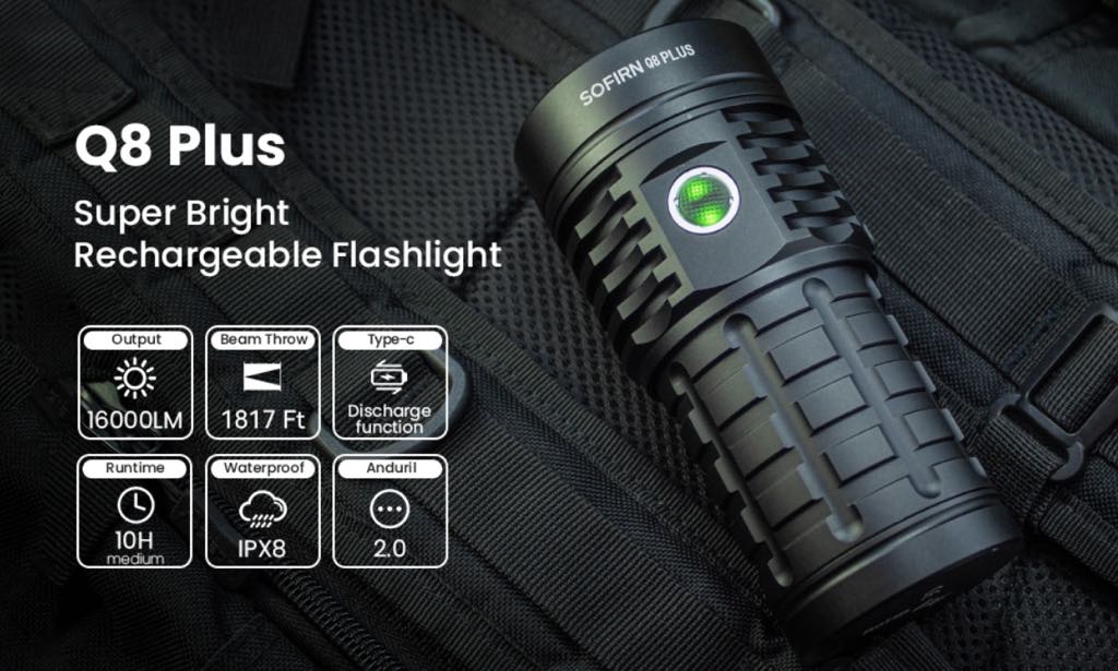 SOFIRN Q8 Plus Flashlight | 16000LM