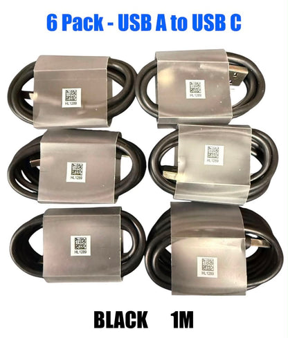 6PK USB A to USB C PVC Purple Charging Cable
