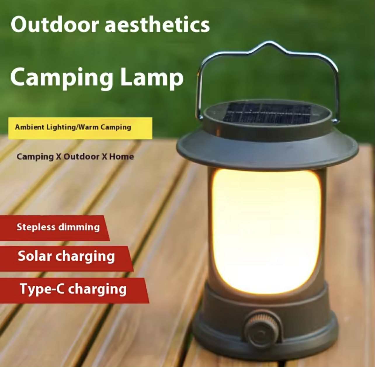 Portable Dual Solar/USB Camping LED Lantern | LY17