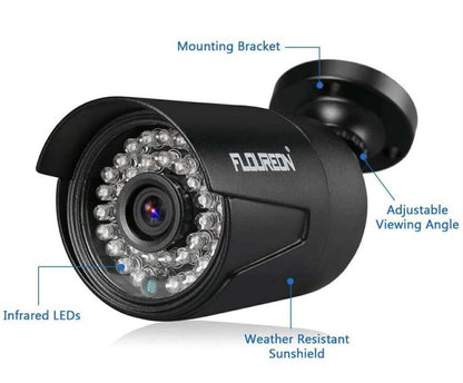 FLOUREON 8CH Security Surveillance DVR System + 4 Pack CCTV Camera