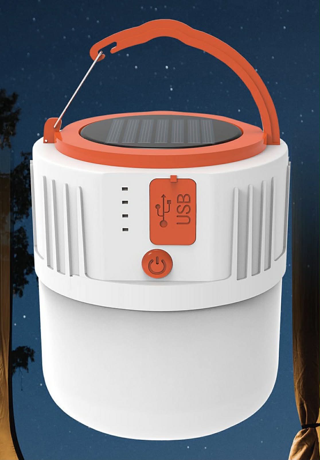 HS-V66-1 Solar Camping Lamp Rechargeable W/Hook