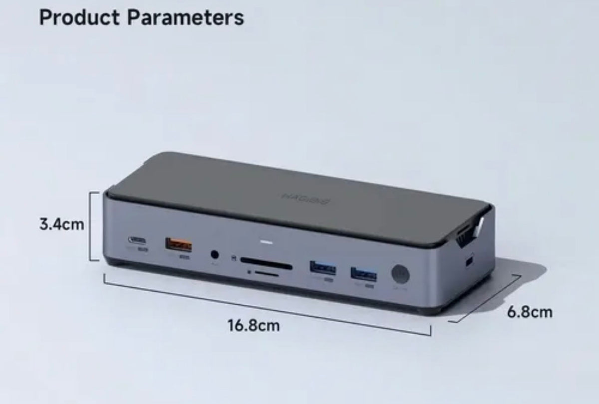 HAGiBiS 15-in-1 USB-C Triple Display M.2 SSD Docking Station 2.5G Ethernet