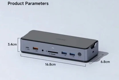 HAGiBiS 15-in-1 USB-C Triple Display M.2 SSD Docking Station 2.5G Ethernet