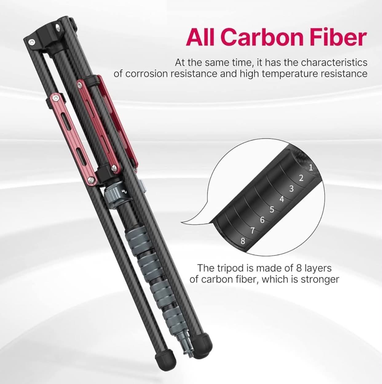 ULANZI MT-49 Reflex Carbon Fiber Light Stand Tripod+Monopod