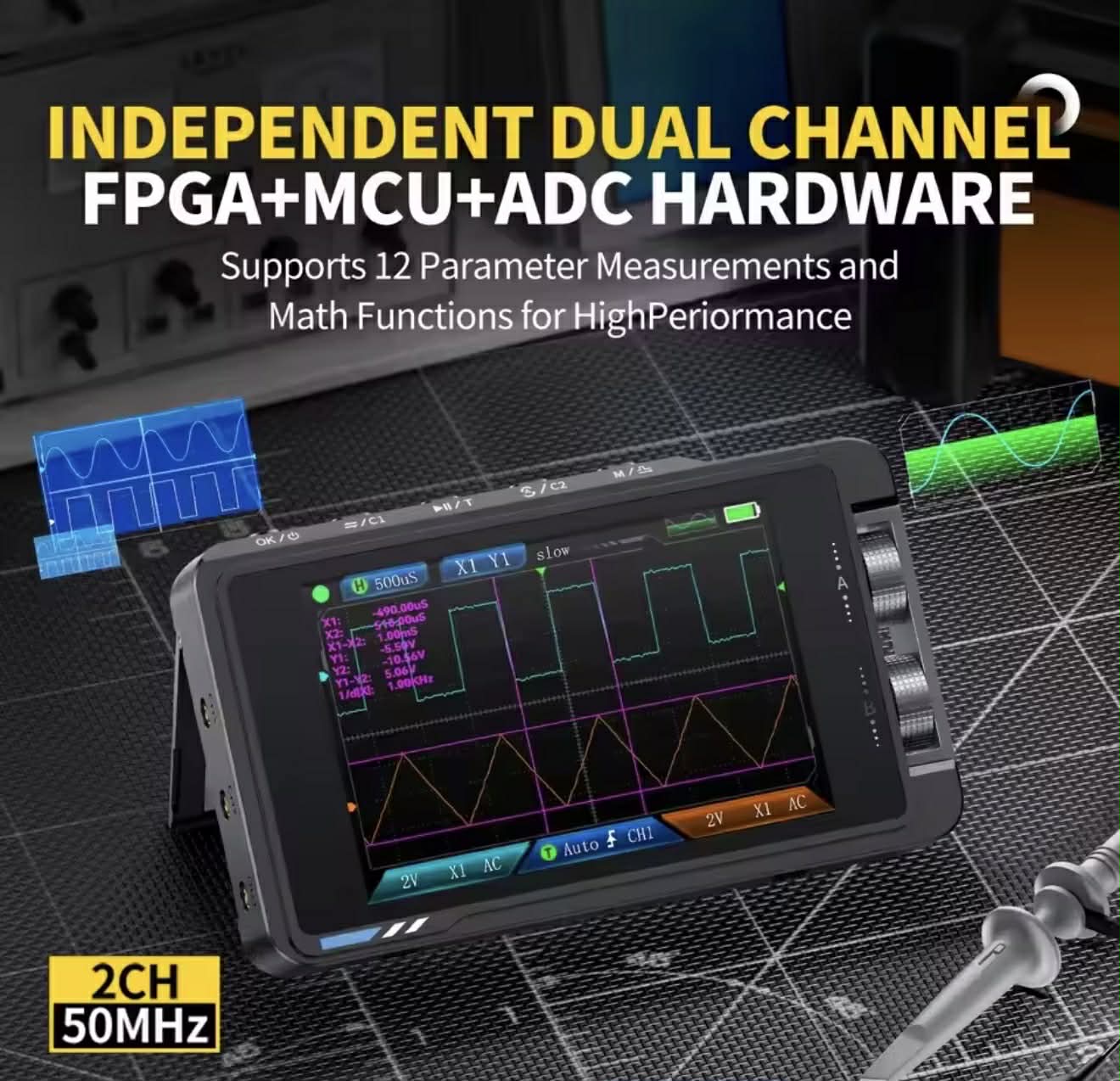 FNIRSI DS215H Handheld 2IN1 Dual Channel Oscilloscope