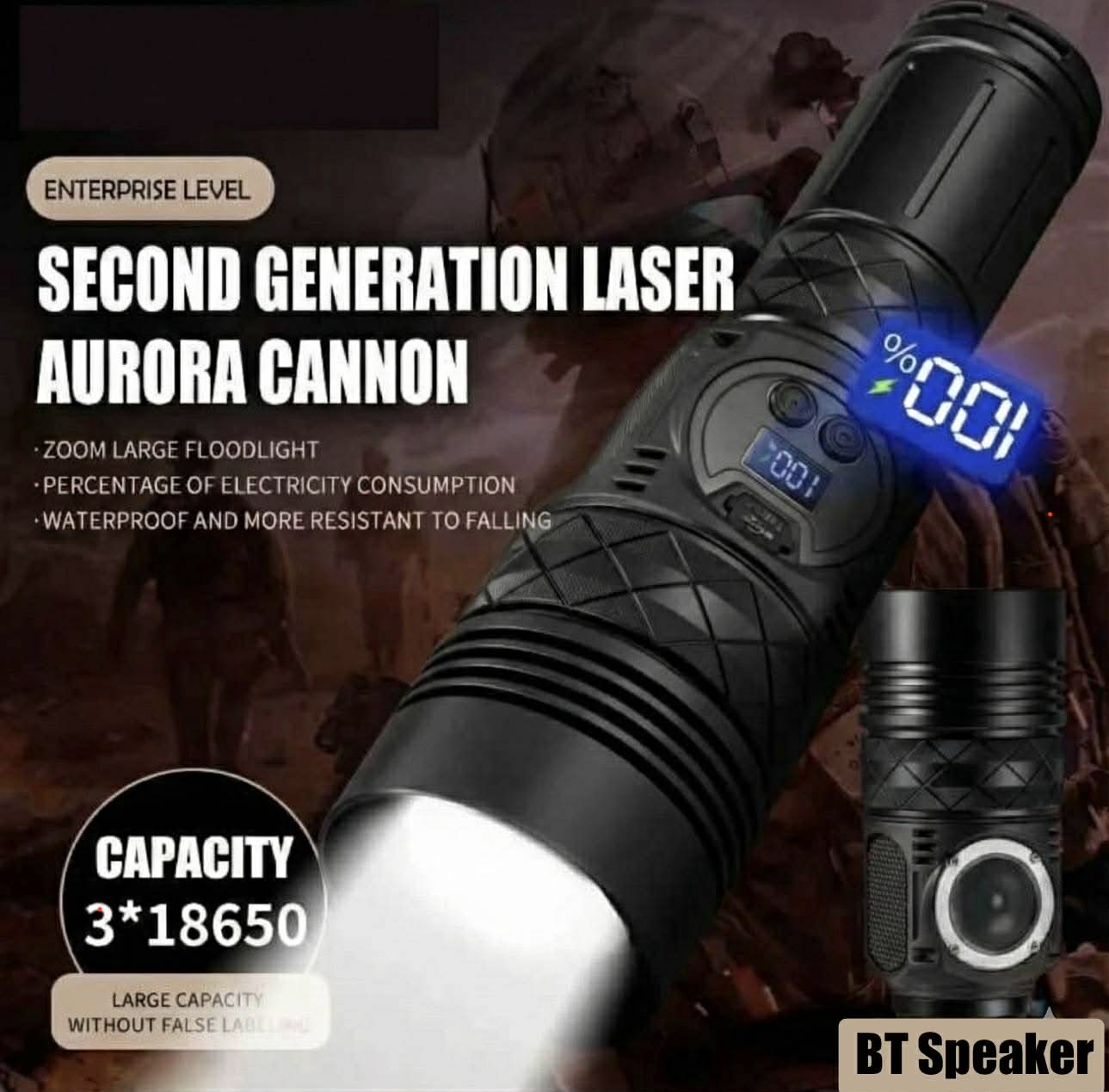 Aurora Cannon Flashlight W/Bluetooth Speaker | W5255B