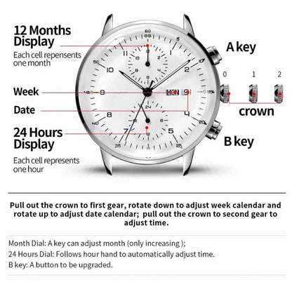 Luobin Automatic 42mm Watch W/2 Styles Strap | LB1815