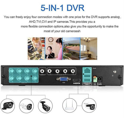 FLOUREON 8CH Security Surveillance DVR System + 4 Pack CCTV Camera