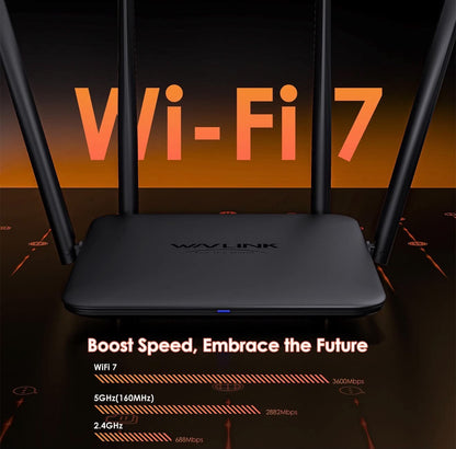 WAVLINK BE3600 WiFi 7 Dual Band Gigabit Mesh Gaming Router
