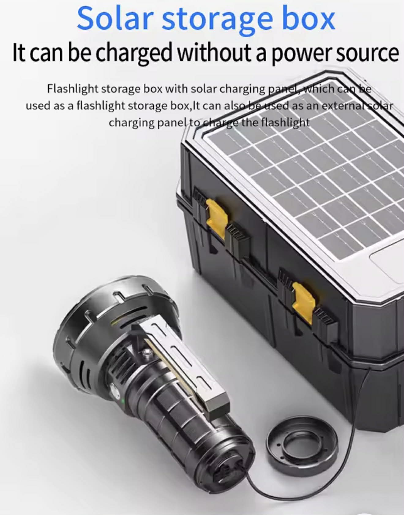 Light Canon Long Range Flashlight W/Solar Charge Box | W5221-1