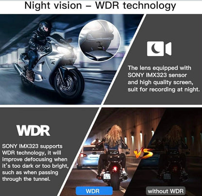 Blueskysea B1M Dual Channel WiFi Motorcycle Dashcam