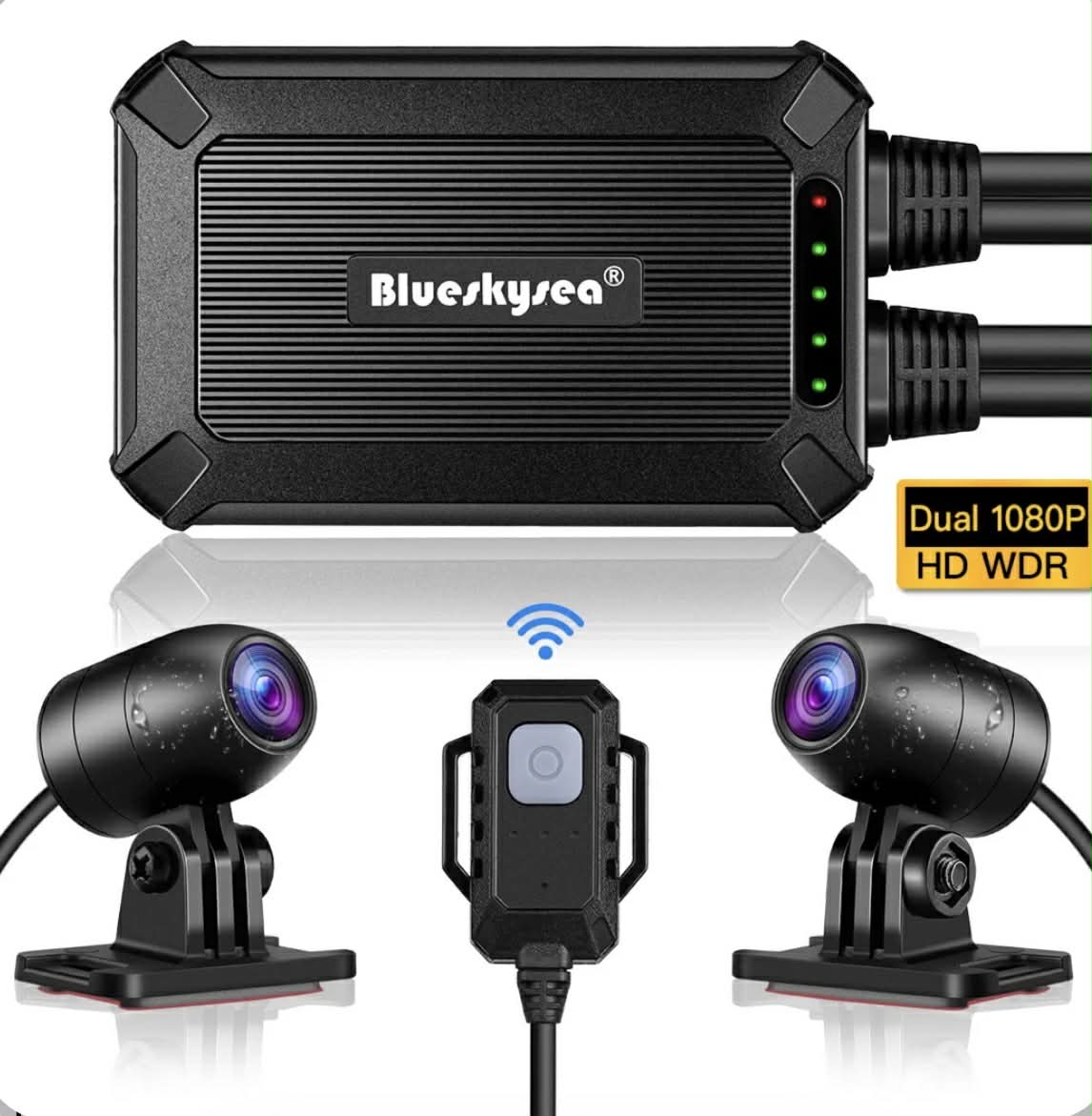 Blueskysea B1M Dual Channel WiFi Motorcycle Dashcam