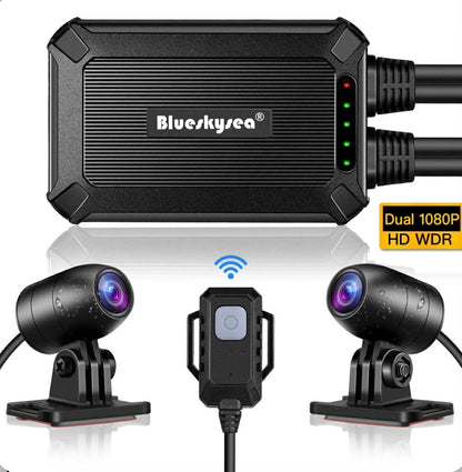 Blueskysea B1M Dual Channel WiFi Motorcycle Dashcam
