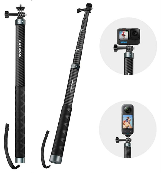 REYGEAK Carbon Fiber Selfie Stick Monopod | Action Cam