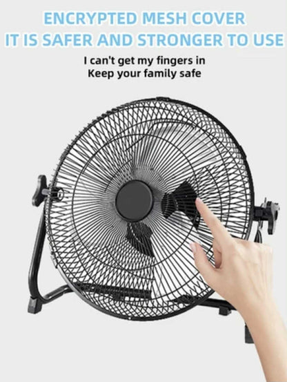 12” Portable Solar Rechargeable Fan W/Solar Panel & AC Charger