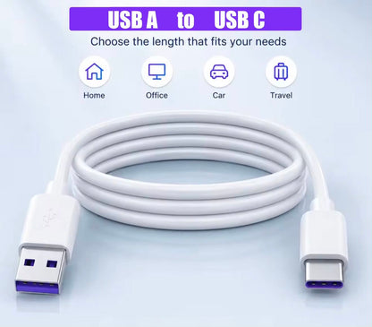 6PK USB A to USB C PVC Purple Charging Cable