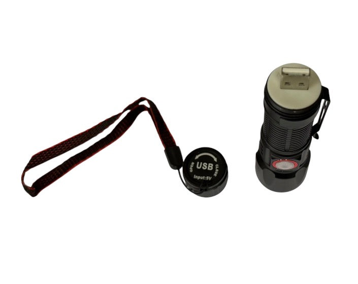 White Laser Mini USB Flashlight W/Clip