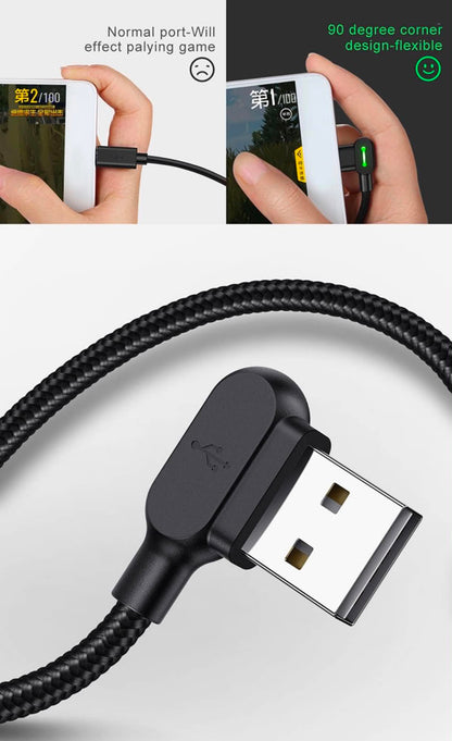 2PK Mcdodo CA-5772 USB A to Micro-USB 90° Charging & Data Transfer Cable W/Lights