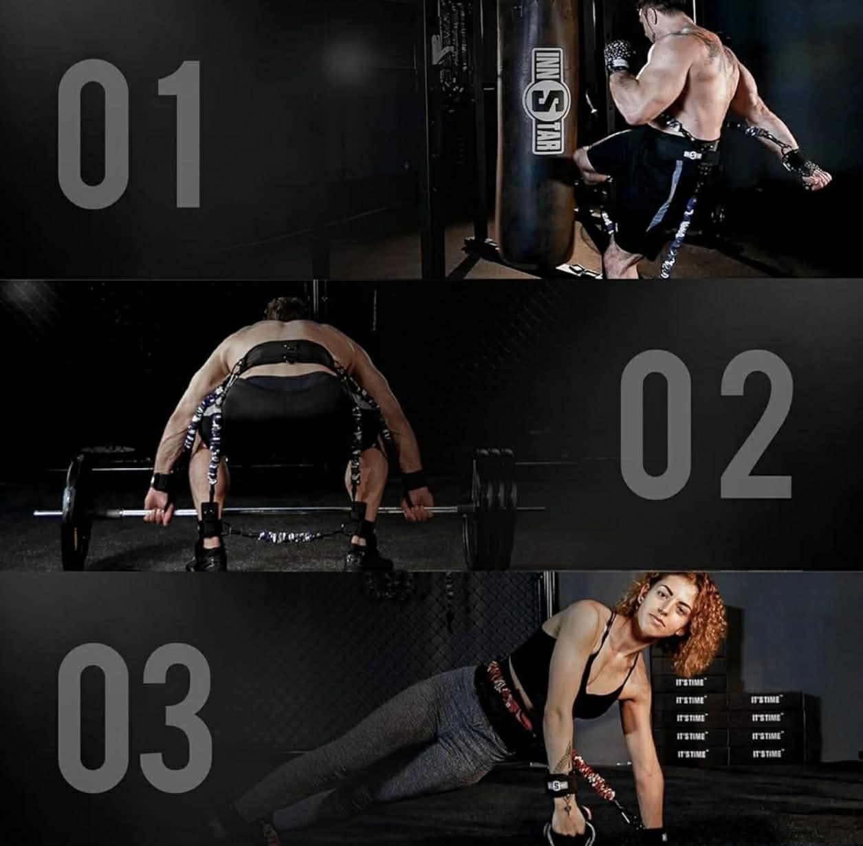 INNSTAR MMA Boxing Training Resistance Belt Band Set | 175LBS Beginner