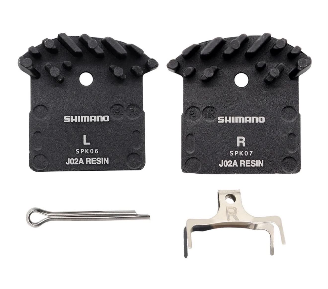 SHIMANO J02A Resin Disc Brake Pads & Spring (W/Fin) | XTR, XT, SLX, ALFINE