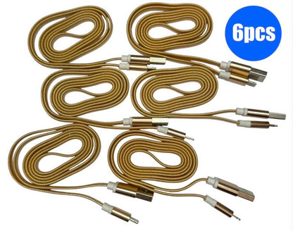 USB A to Lightning Flat Nylon Woven Charging Cable