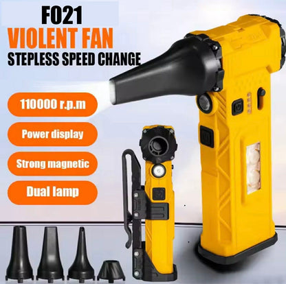 F021 Violent Fan Handheld Magnet W/Tactical Belt Clip & 4 Nozzle