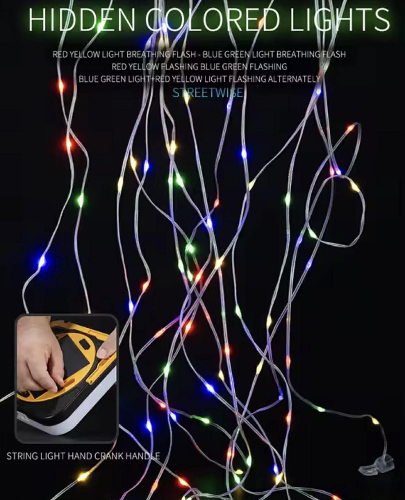 Camp Light + RGB Atmosphere String Light Solar W/Remote | D87-2