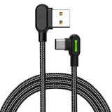 MCDODO CA-5281 CA-5283 Button Series Type-C 1.2M Cable Dual Elbow Charging Data Cable Black