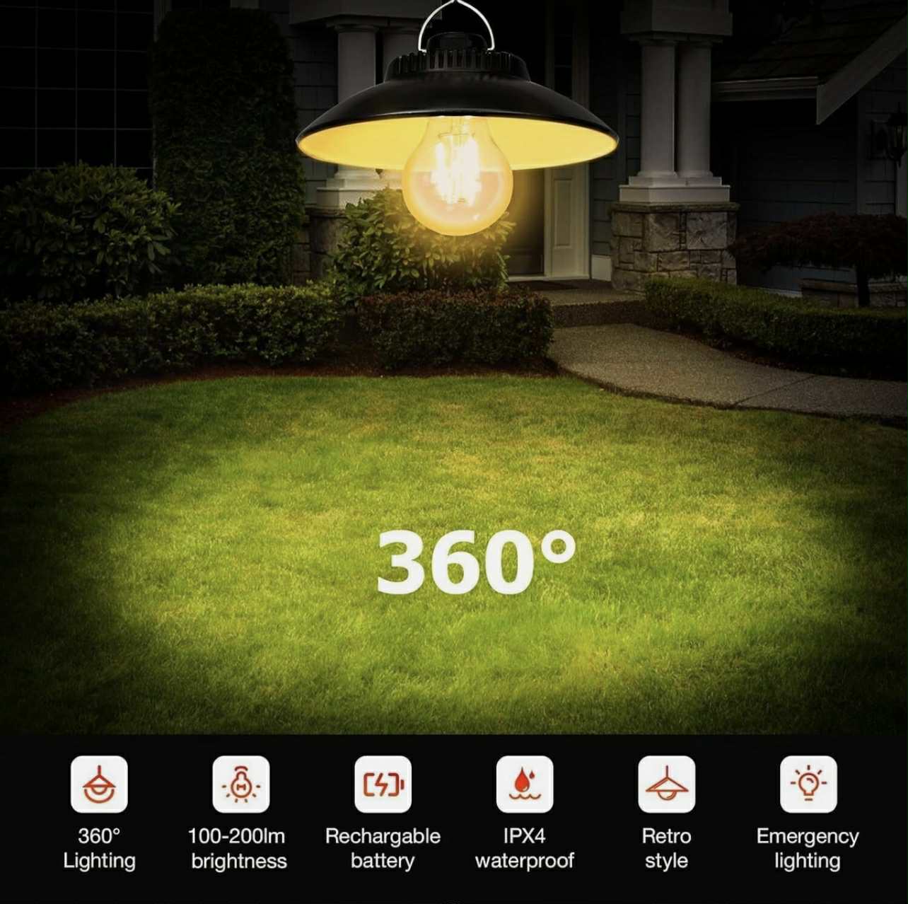 Rechargeable Retro LED Camping Light Outdoor Tent | LY11B