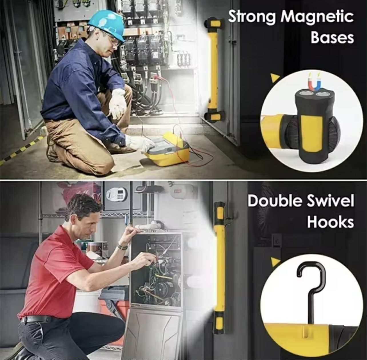 Rotating Magnetic & Hooks LED Light Baton