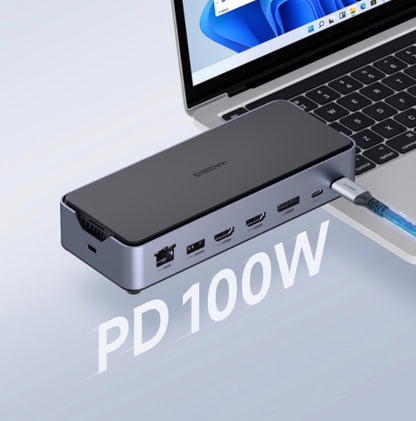 HAGiBiS 15-in-1 USB-C Triple Display M.2 SSD Docking Station 2.5G Ethernet
