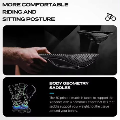 RYET Carbon PREMIUM 3D-Printed Honeycomb Bicycle Saddle | SD-T60-3D