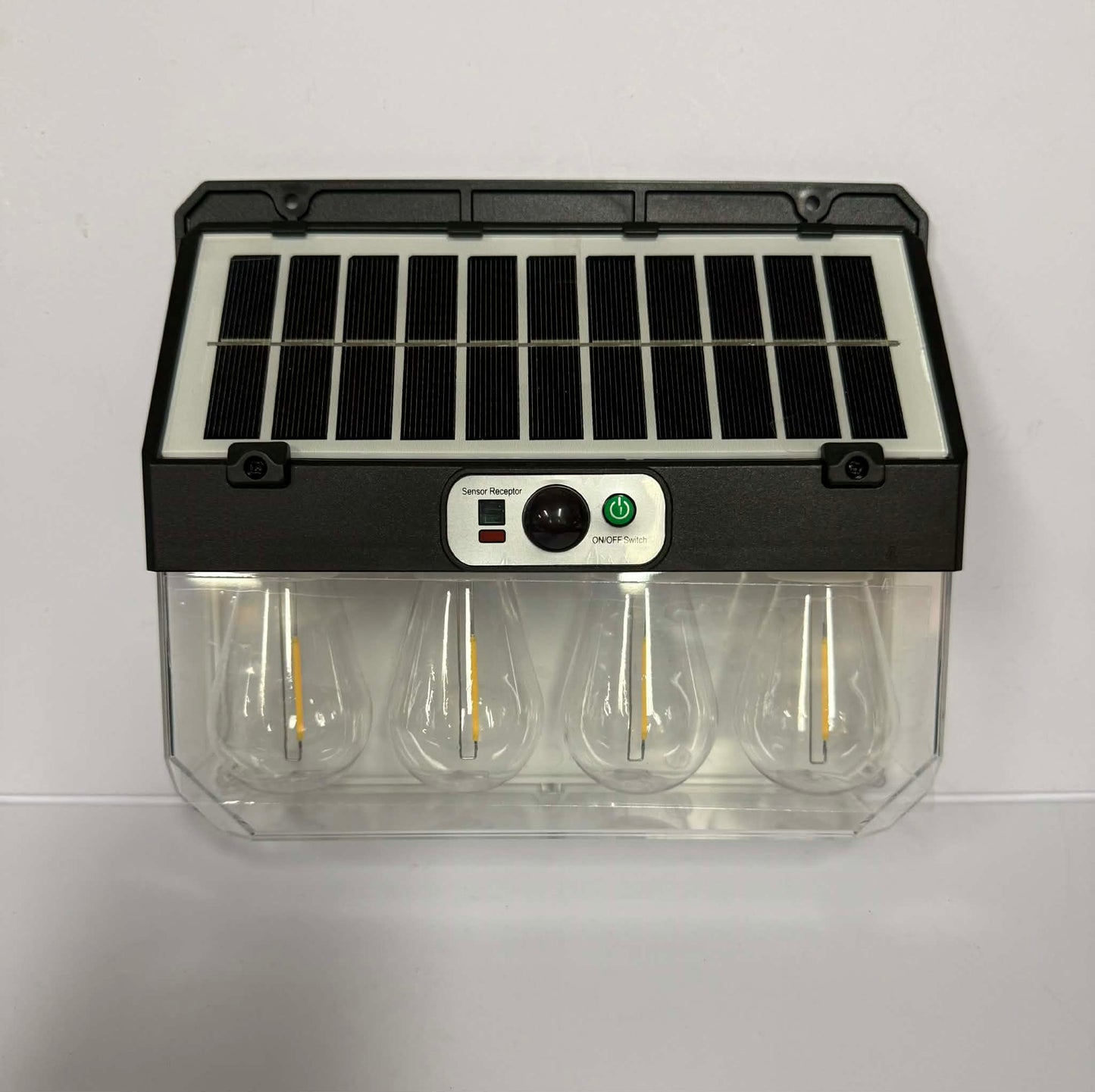 Tangsten Bulb Solar Wall Light W/Remote | 4 Bulb | W7116-4