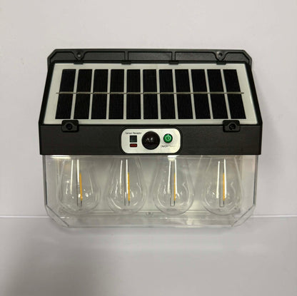 Tangsten Bulb Solar Wall Light W/Remote | 4 Bulb | W7116-4