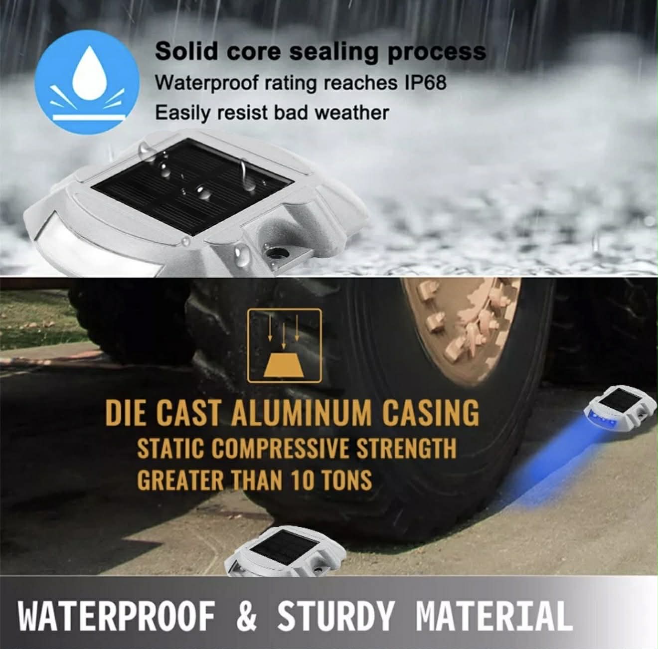 Solar LED Dock Light Driveway Marker Lights | 2pcs | 4 Colours