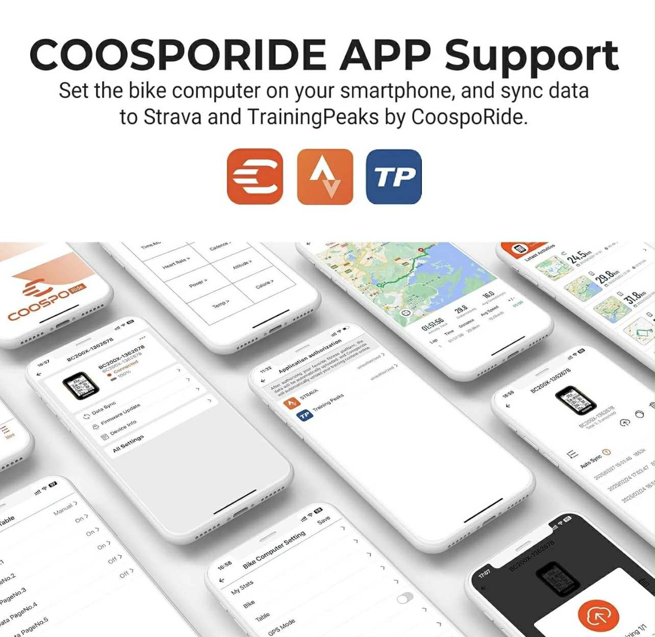 CooSpo GPS Cycling Computer Wireless Bike Speedometer | BC200