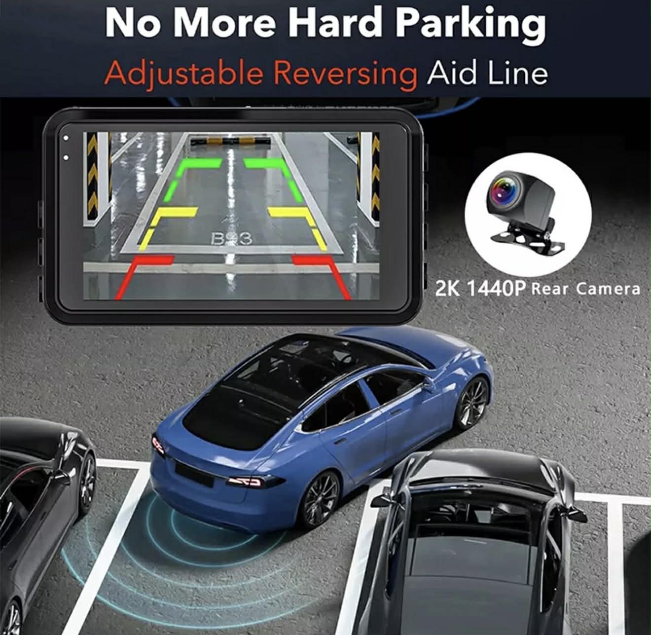 4K UHD 3” Dash Cam Front &amp; Rear Car DVR WIFI W/APP