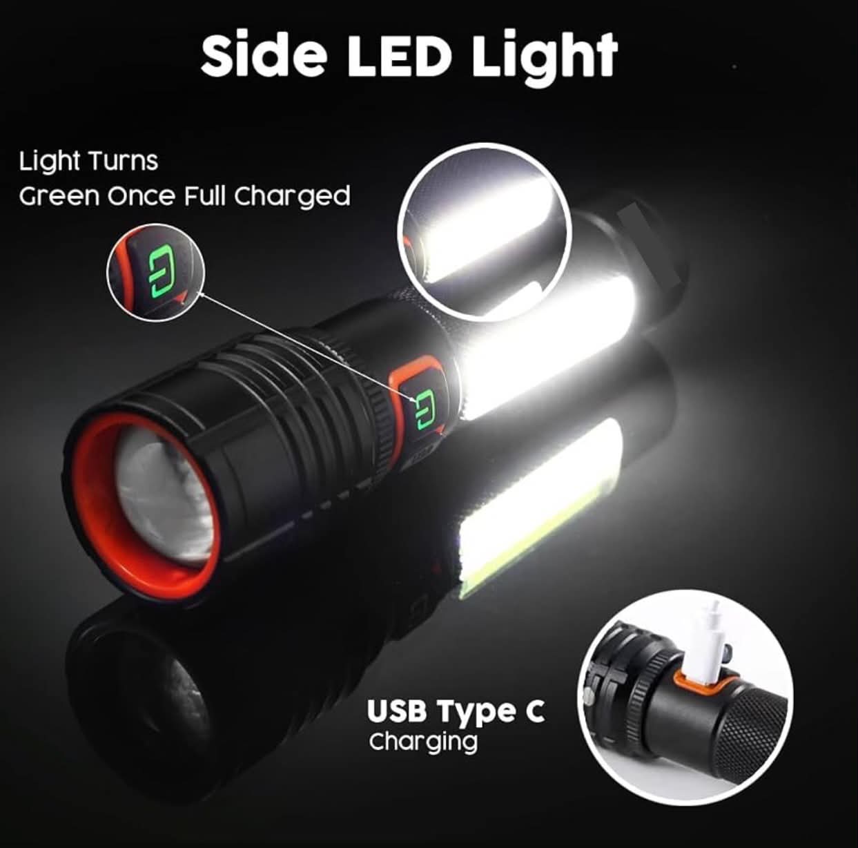 Power Style White Laser + COB Torch | PS-LED+COB-GB