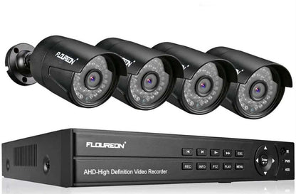 FLOUREON 8CH Security Surveillance DVR System + 4 Pack CCTV Camera