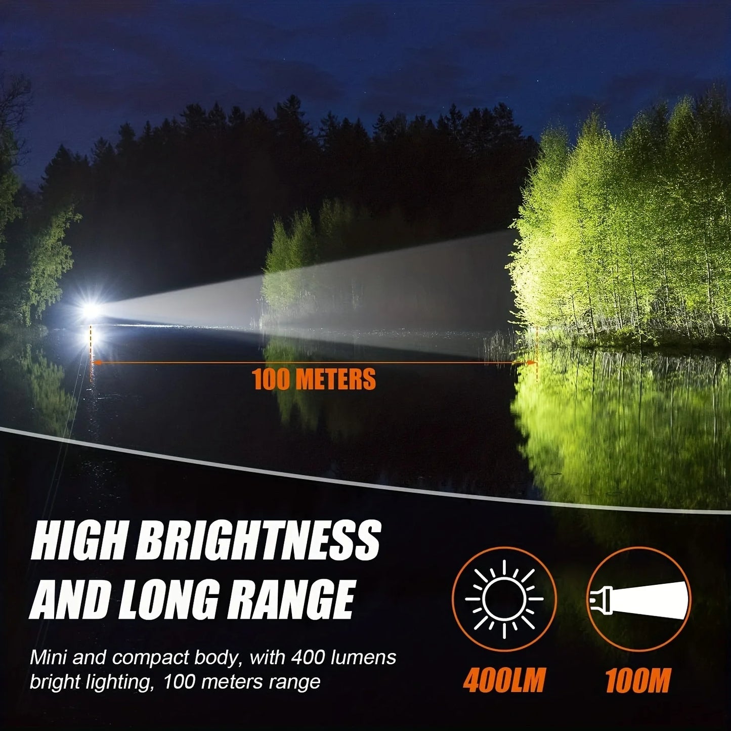 Mini Portable Key Light LED Flashlight TYPE C Rechargeable Camping Hiking Lantern High Power Luminous Flash Light Pocket Torch