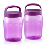 Tupperware Universal Jar Handle Seal Flat Cover 1.5L Pink 2pc set