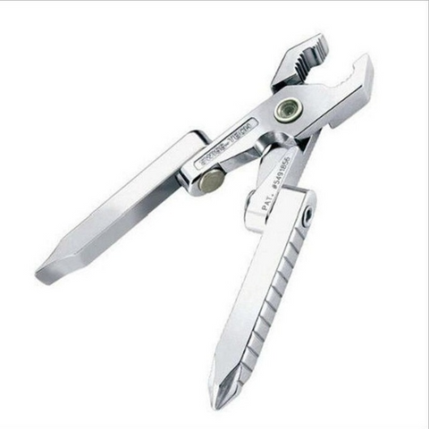 SwissTech 6 In 1 Multifunction Mini Pliers Clamp Portable Folding Outdoor EDC Tool Pocket Camping Equipment Outdoor Keychain Screwdriver