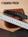 SwissTech Outdoor Knife Straight Knife Portable EDC Knife With K Sheath And Steel Ball Chain