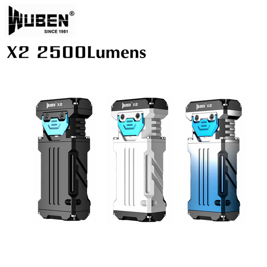 WUBEN X-2 Mini Rechargeable Flashlight 2500Lumen 6 Lighting Modes Waterproof Easy Carry Ultra-Compact Light Torch for Outdoor